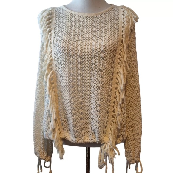NWOT RARE See by Chloe Crochet Pullover Sweater in Cream/White Size 34 - Picture 10 of 17